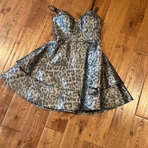 Adorable semi formal dress with cute animal print and sparkles